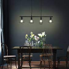 Nino Germany Industrial Pendant Light – 4-Lamp Vintage Metal Chandelier