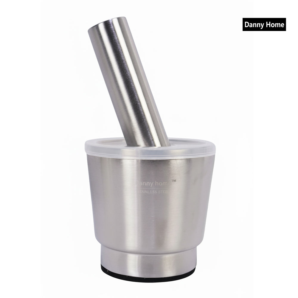 Danny Home Stainless Steel Mortar & Pestle Set with Lid