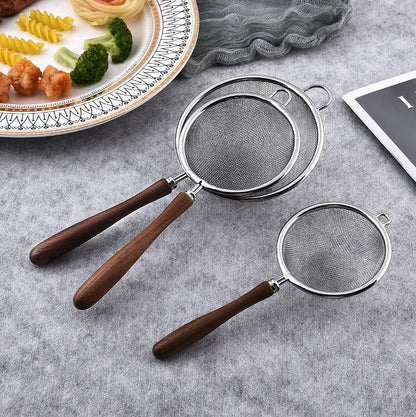 PROUD Stainless Steel Sieves and Strainers With Wood Handle 7/8/10cm