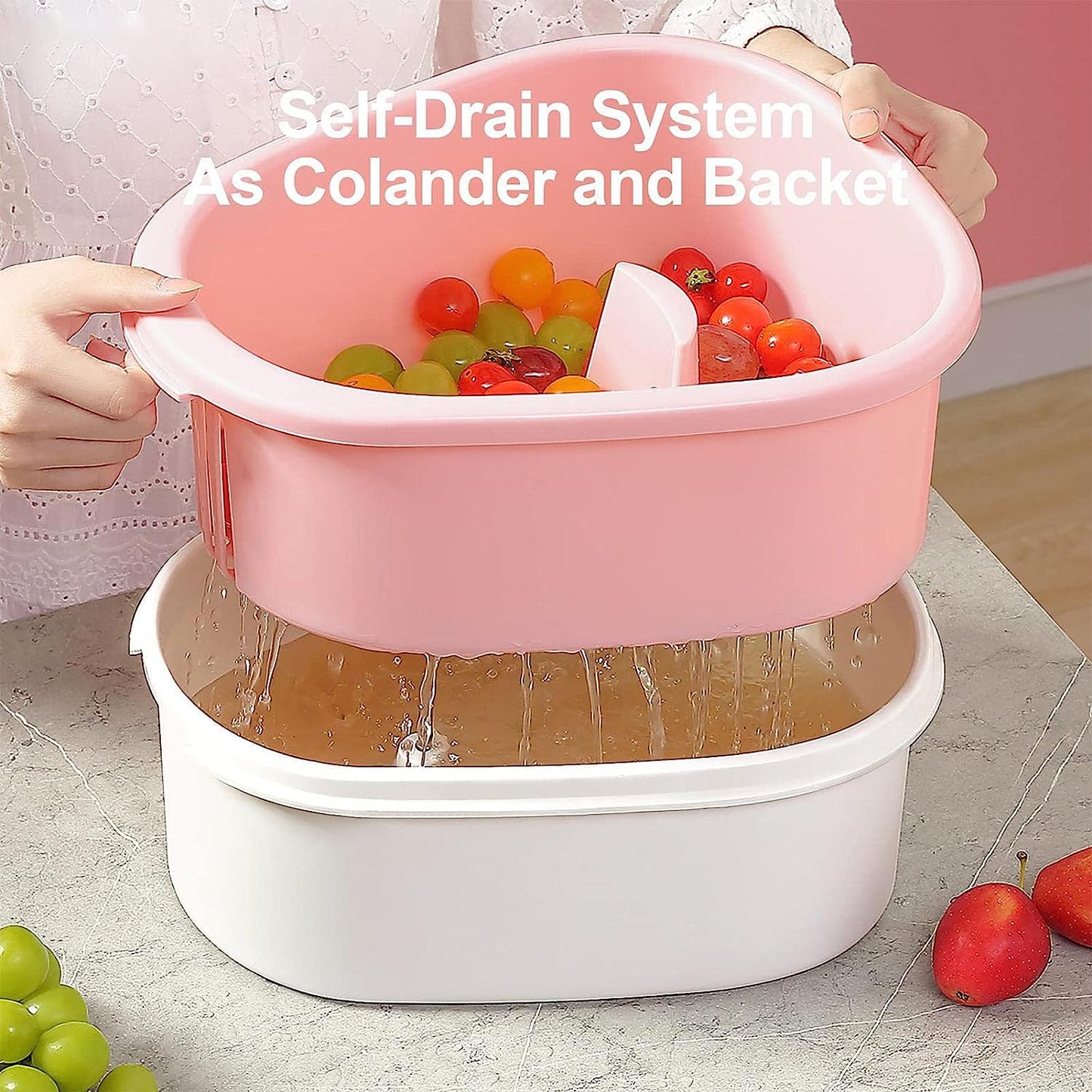 Large Fruit Washer Spinner with Brush