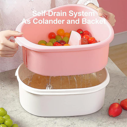 Large Fruit Washer Spinner with Brush
