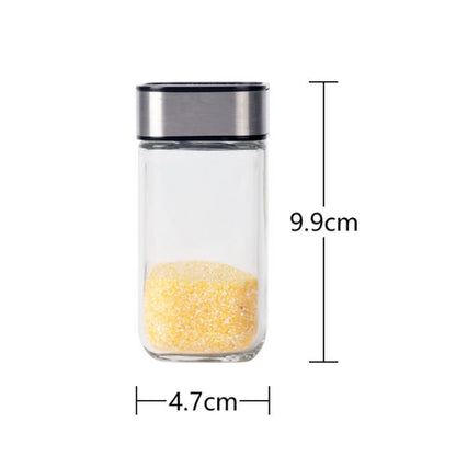 6-JARS Square 100ML Stainless Steel Rotating Seasoning Spice Jar Set