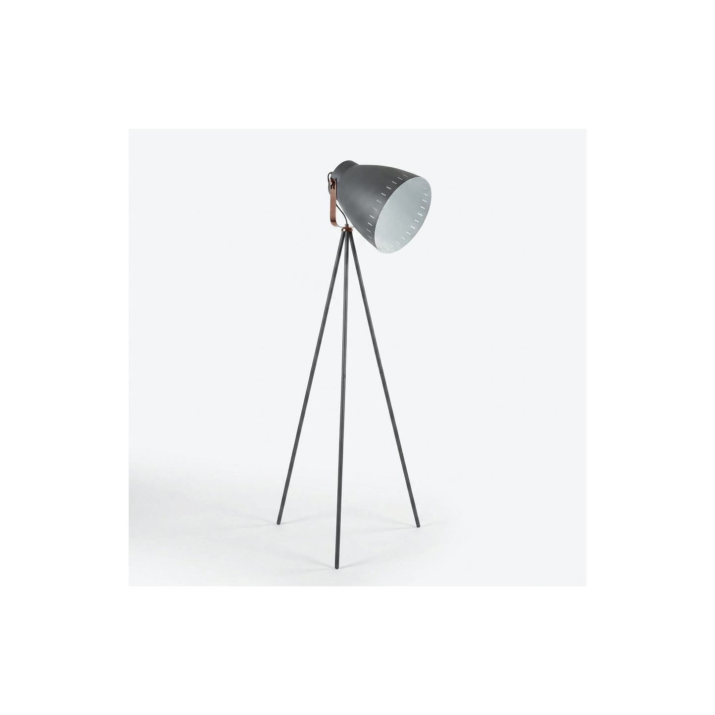 Nino Germany Makky Floor Lamp – Industrial Black & Copper Swivel Spotlight