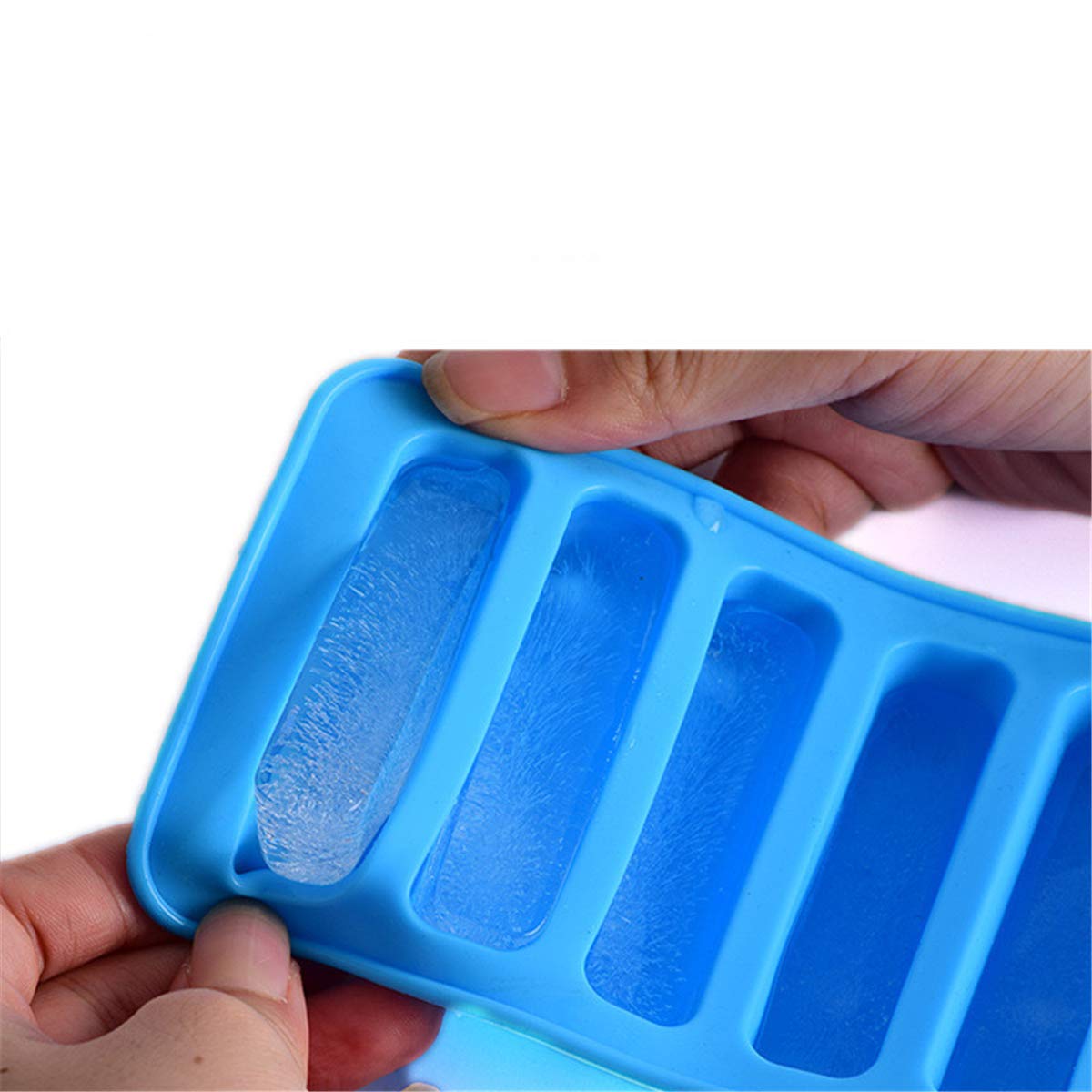 Silicone Cylinder Ice Cube Tray & Stick Bar Biscuit Chocolate Baking ( Random Color )