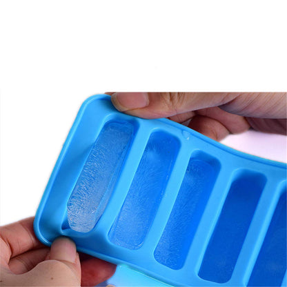 Silicone Cylinder Ice Cube Tray & Stick Bar Biscuit Chocolate Baking ( Random Color )