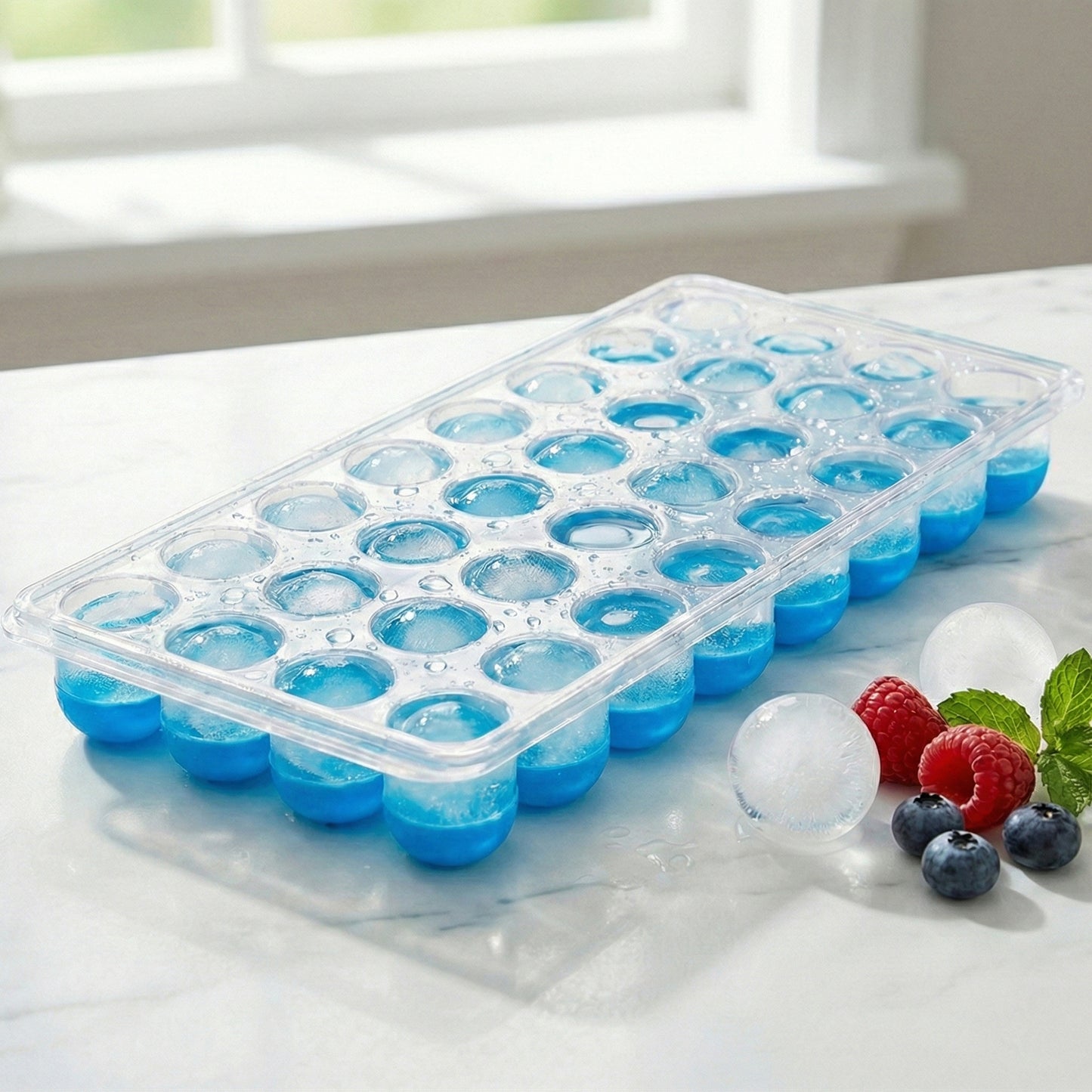 Ice Cube Tray with Silicone Bottom (24 Grid) #2254