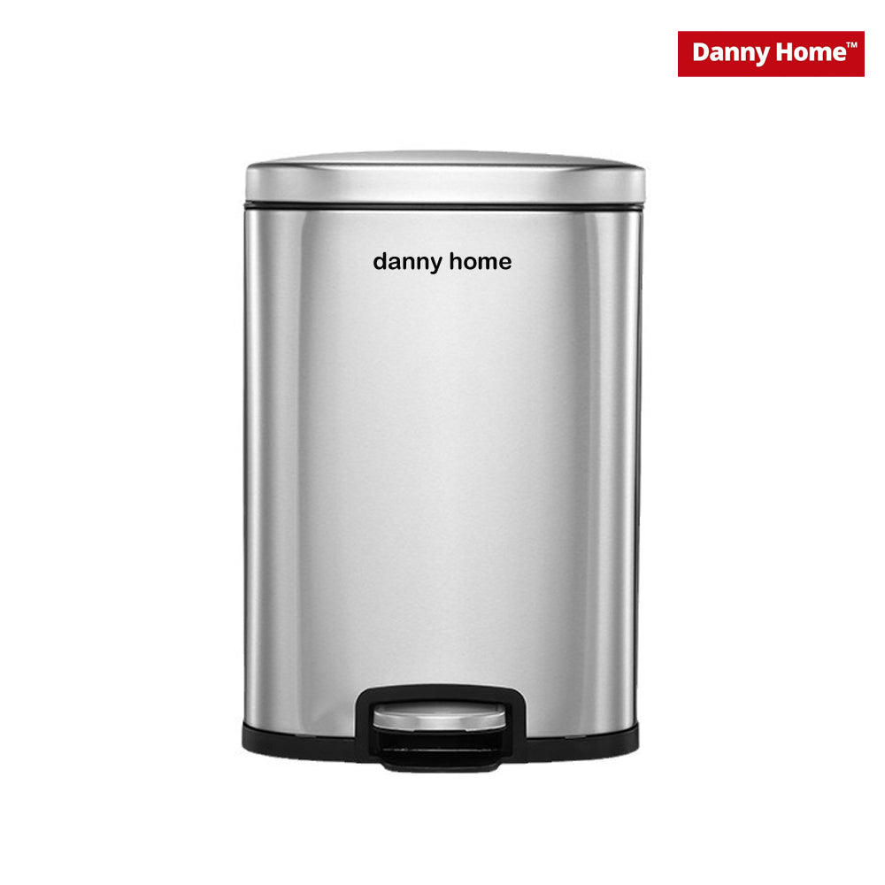 Danny Home 6-Liter Stainless Steel Trash Can with Lid and Pedal