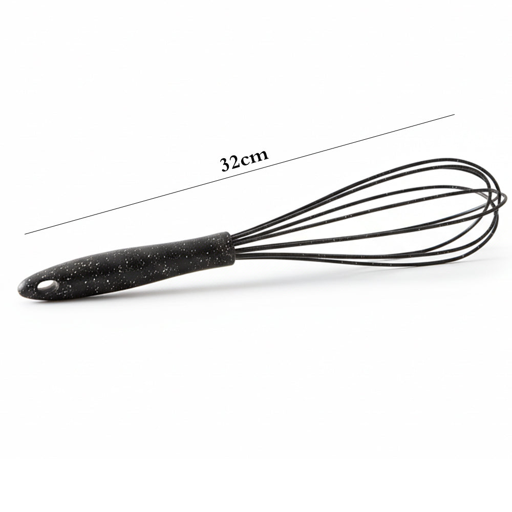 Premium Silicone Whisk Black Granite 32cm