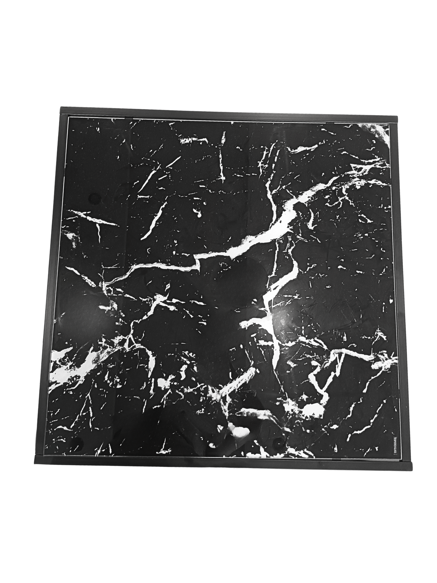 Nevia-2 Glass Marble Look Square Table by Reality