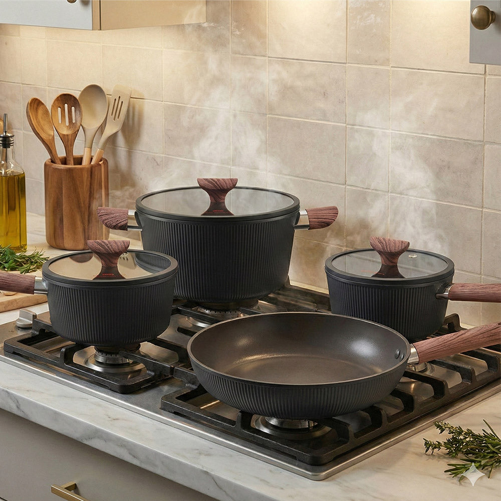 DSP CA021-S01 𝑴𝒂𝒔𝒕𝒆𝒓𝒑𝒊𝒆𝒄𝒆 𝑪𝒐𝒐𝒌𝒘𝒂𝒓𝒆 Set of 7-Pcs Black