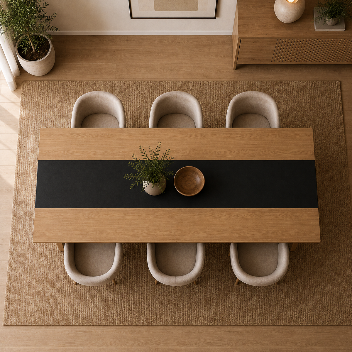Leon Modern MDP with Scratch-Resistant Coating & Reversible Black Insert Dining Table