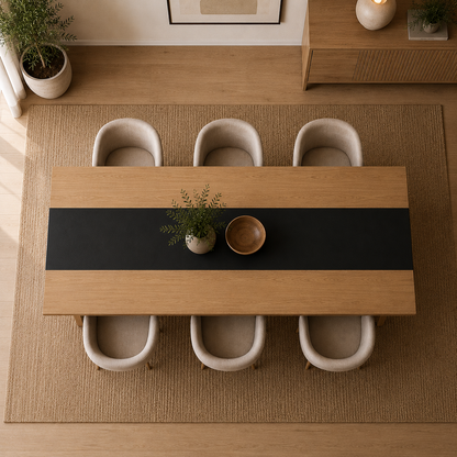 Leon Modern MDP with Scratch-Resistant Coating & Reversible Black Insert Dining Table
