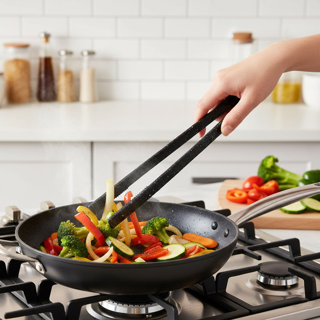 Premium Silicone tong for cooking Black Granite 29cm