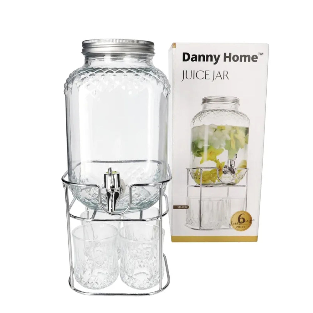 Danny Home Juice Jar with 4 Glasses & Stand 6-pcs Set