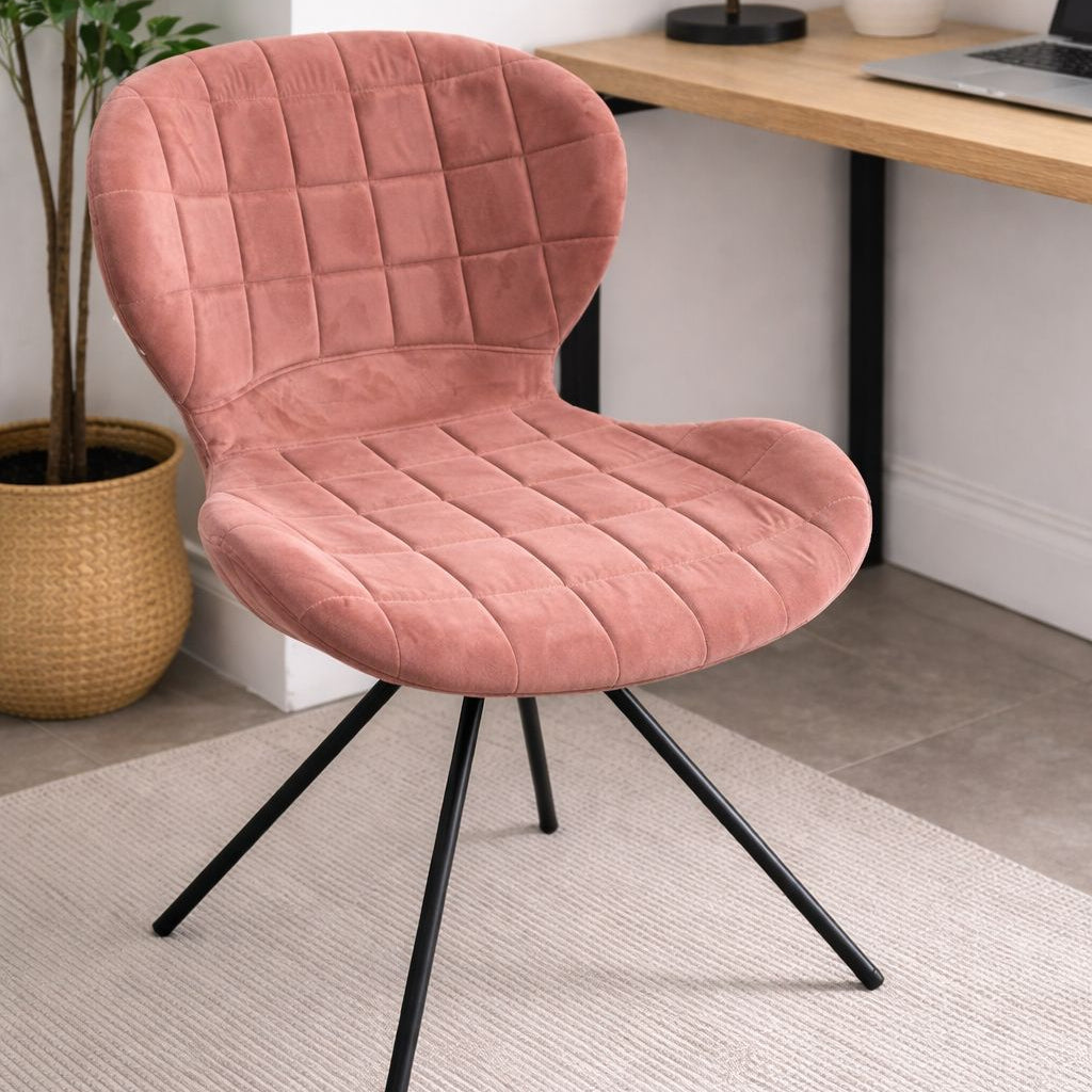 OMG Dining Chair with Black Metal Legs – Modern Upholstered Accent Chair for Dining Room & Office