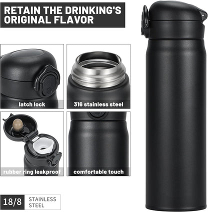 500-ml Stainless Steel Thermos Coffee Travel Mug Insulated Water Bottle