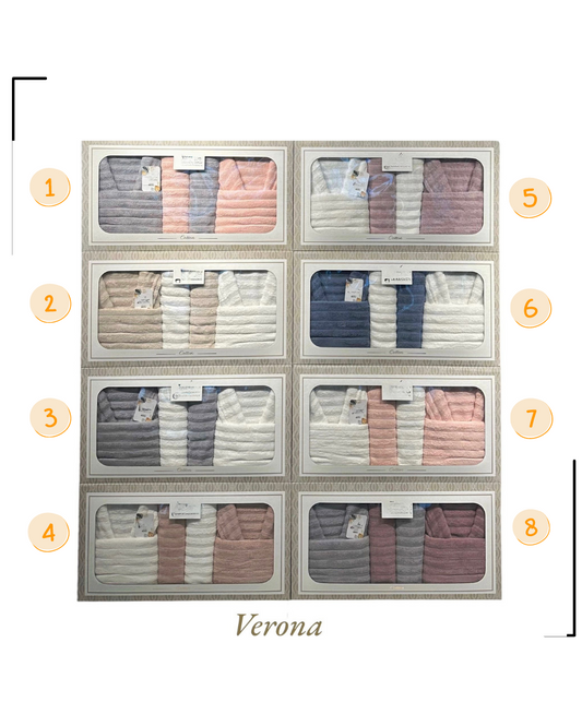 Verona 6 Pieces Family Bathrobe Set