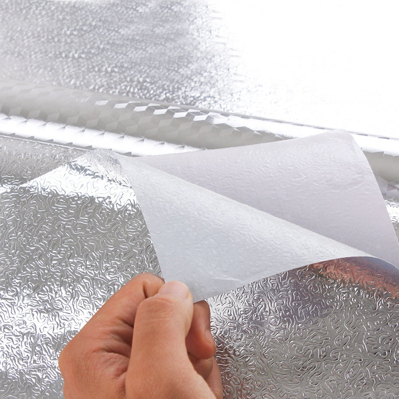 Waterproof Peel and Stick Oil-Proof Self Adhesive Aluminum Foil 60x200cm