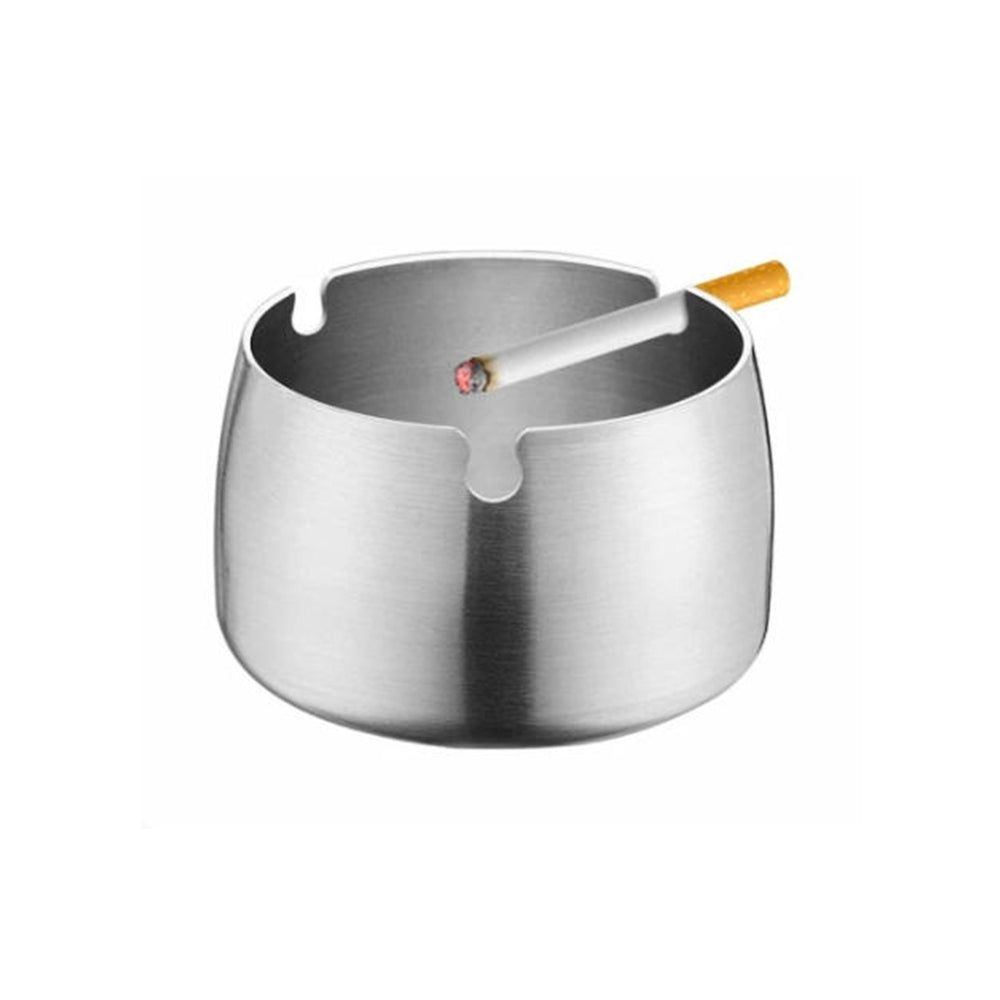 Round Stainless Steel Cigarette Ashtray Silver – 9 cm PG-9B