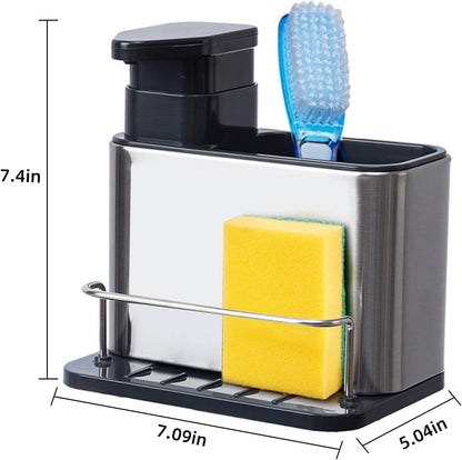 Stainless Steel Kitchen Sink Soap Dispenser with Removable Drain Tray