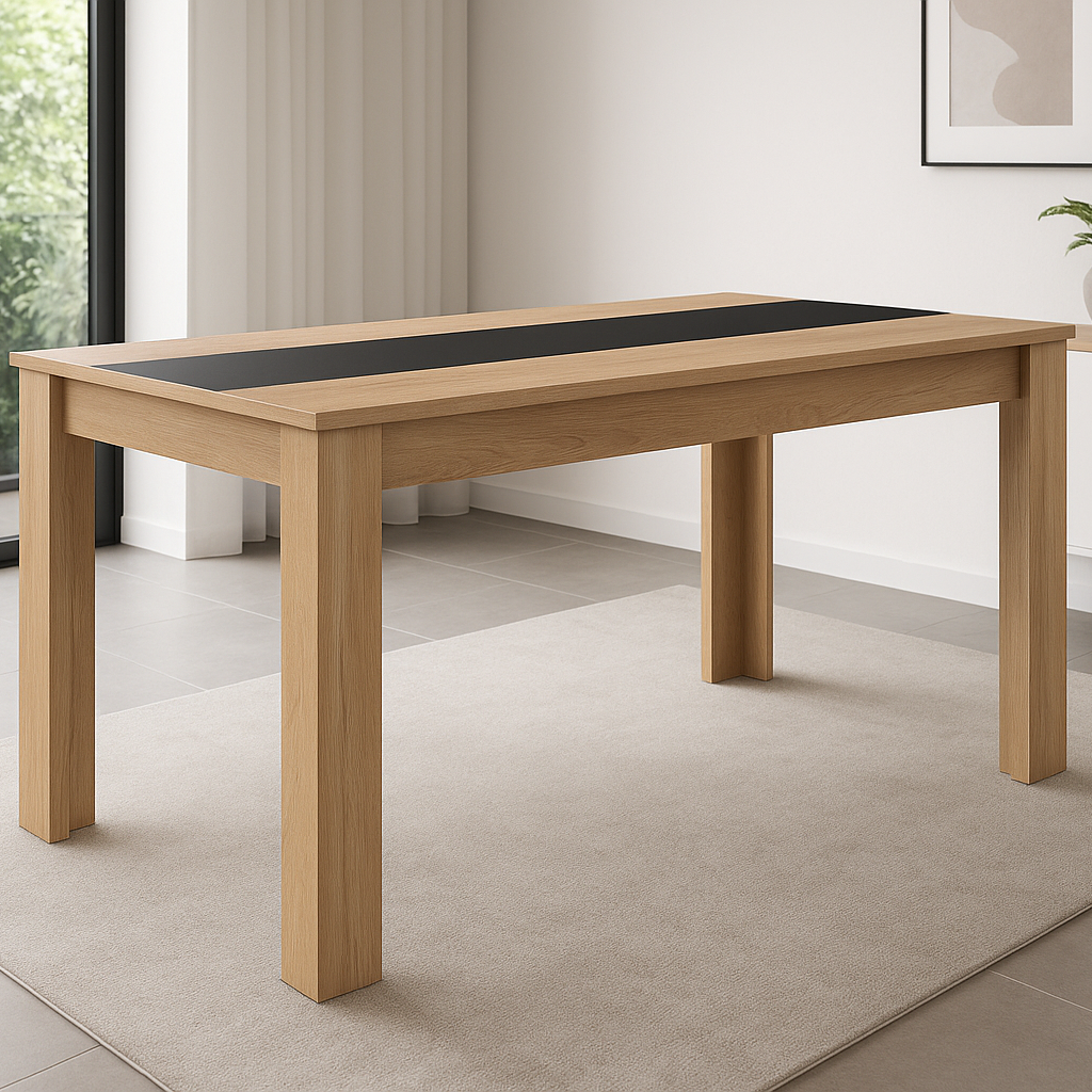 Leon Modern MDP with Scratch-Resistant Coating & Reversible Black Insert Dining Table
