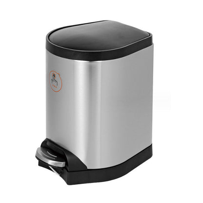 Heavy Duty Rectangular Stainless Steel Trash Can With Lid & Pedal