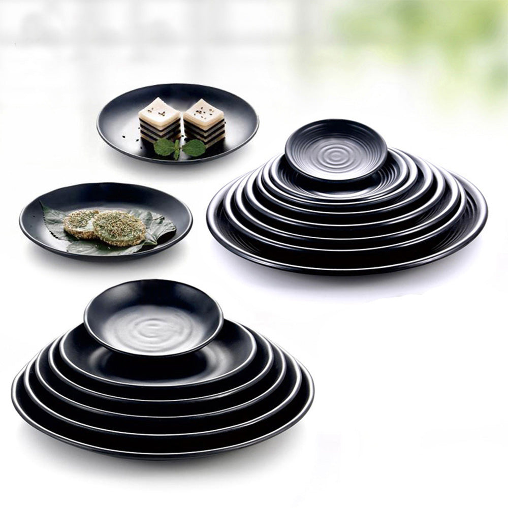 Plates Black Melamine Dinnerware