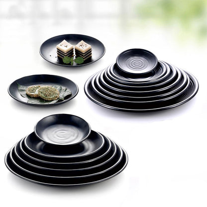 Plates Black Melamine Dinnerware