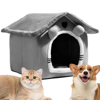 Plush Pet Bed Cave – Warm, Anti-Slip & Washable
