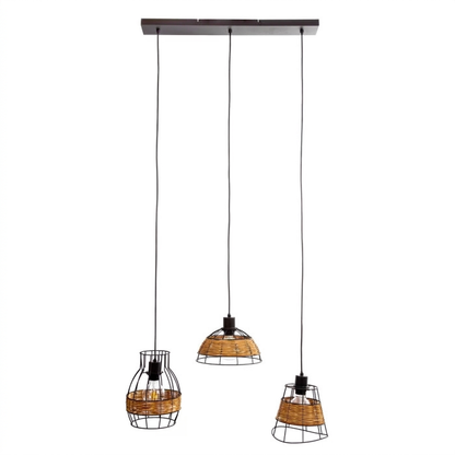 Nino Tunis 3-Light Rattan Pendant Chandelier