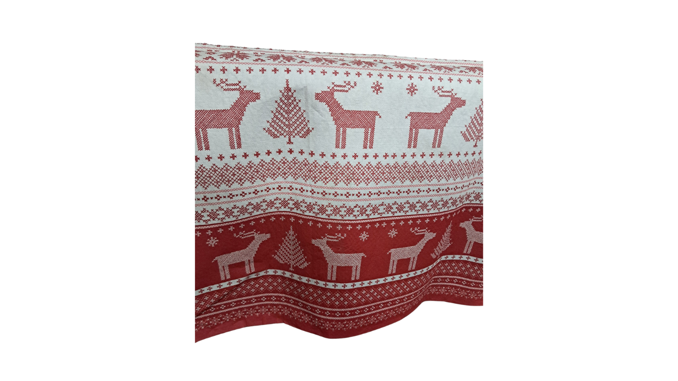 Christmas-Tablecloth, Red (138x220 cm)