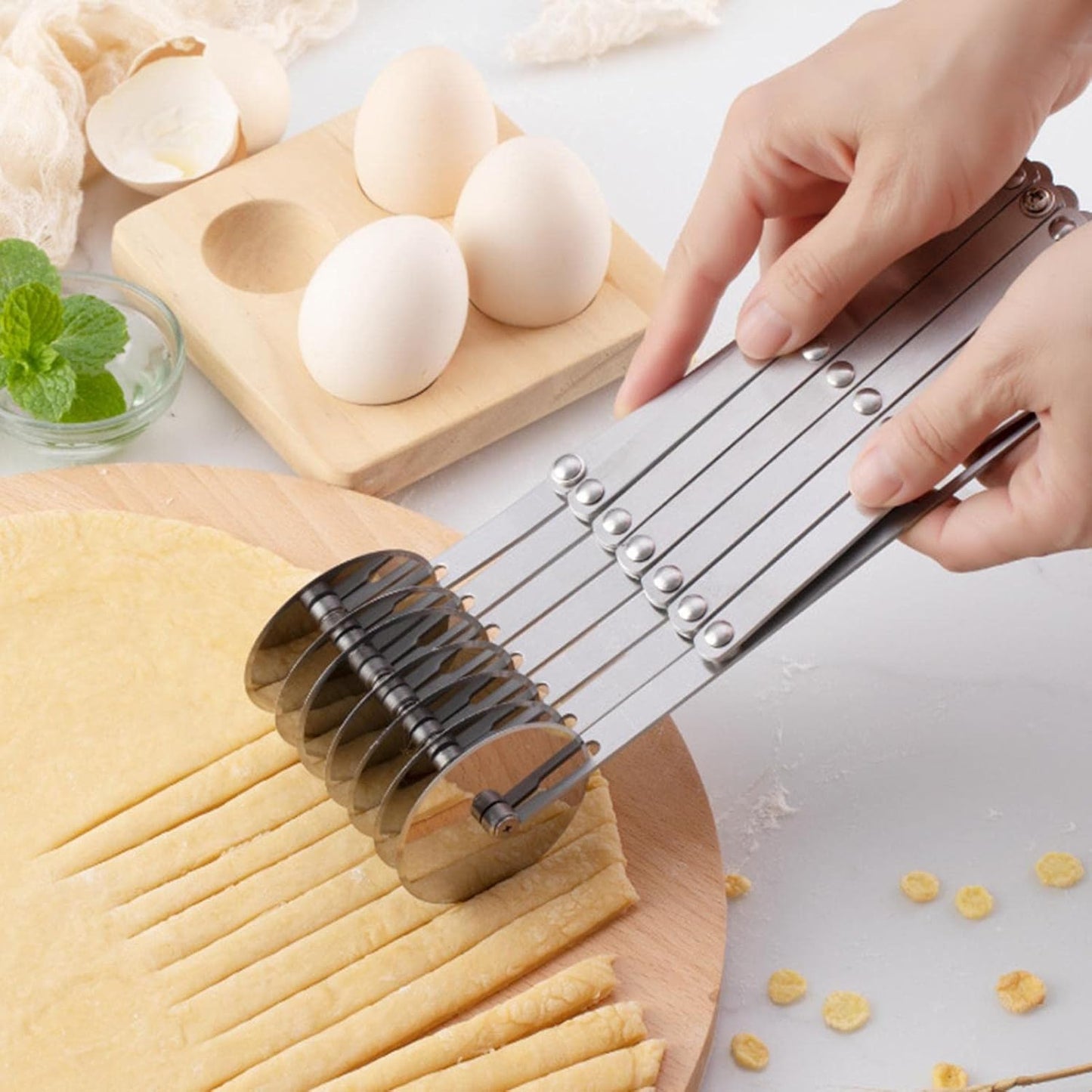 Stainless Steel Expandable Cutter Roller Knife 3/5/7-Wheel