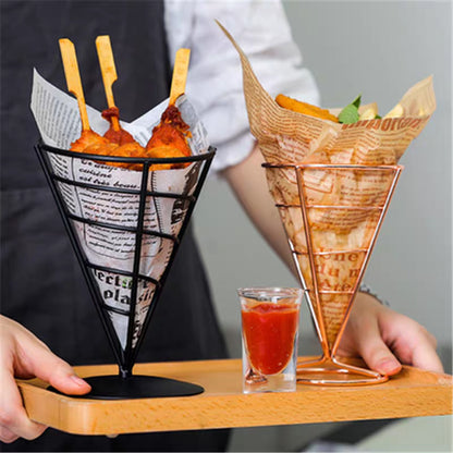 Stainless Steel Chips Fry Baskets  (Rose Gold)