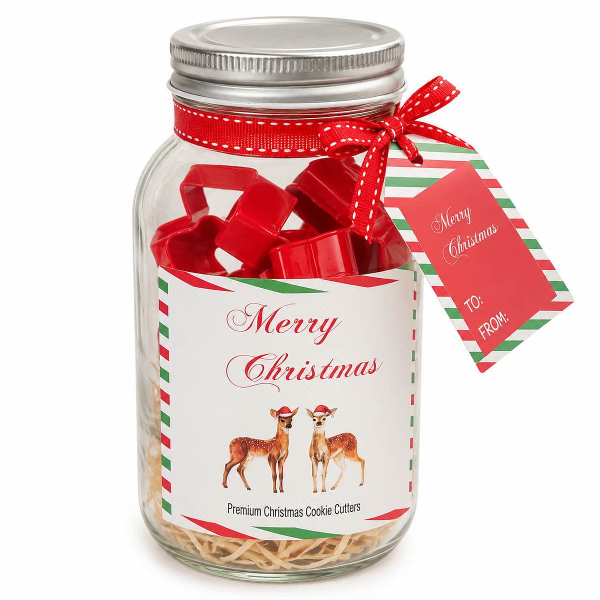 Cucina & Tavola Baking Shop Christmas Cookie Cutters – Set of 4 in Gift Jar
