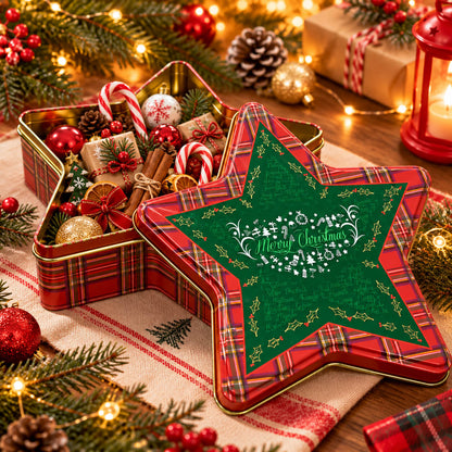 Cucina & Tavola Star-Shaped Christmas Metal Tin