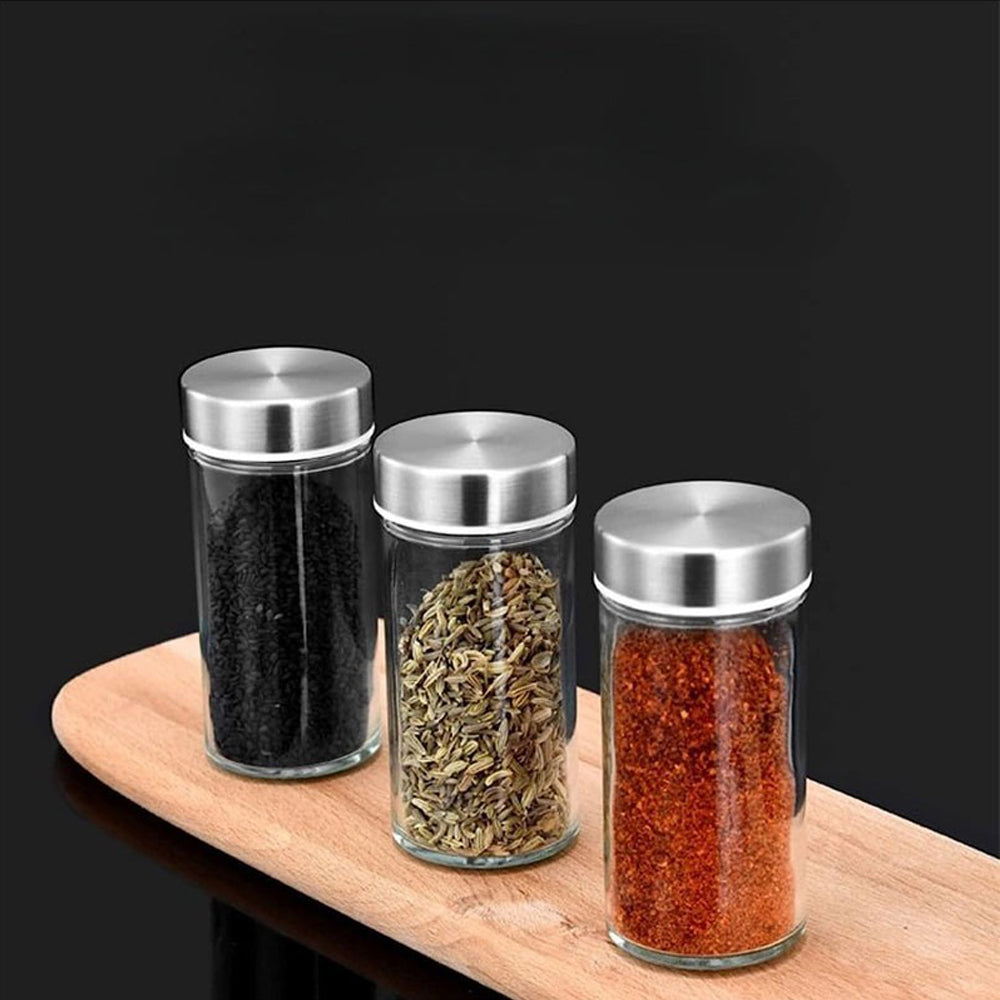 Stainless Steel 85ml 12 Glass Jars Carousel With Handle