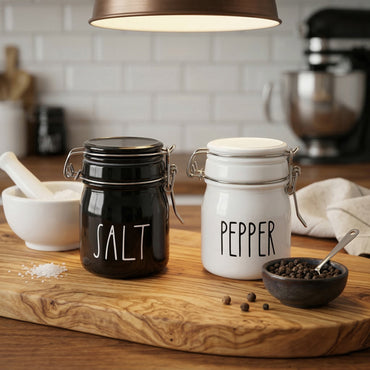 Danny Home 2-Pcs Salt & Pepper Glass Jar Storage – 190ml