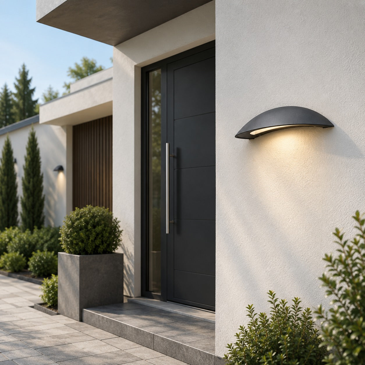 Massive Pori Outdoor LED Wall Light – Anthracite | 7.5W Integrated LED | IP44 | Warm White