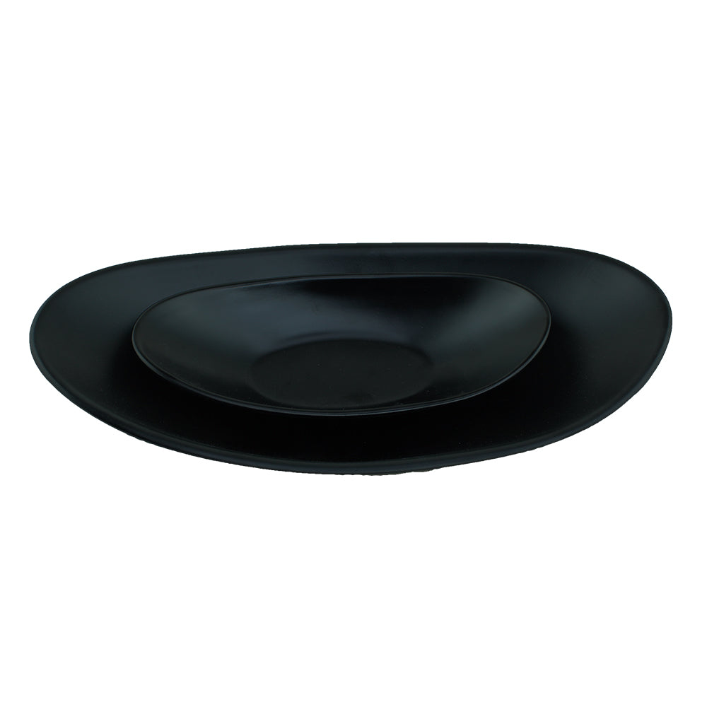 Salad Bowl Black Melamine Dinnerware