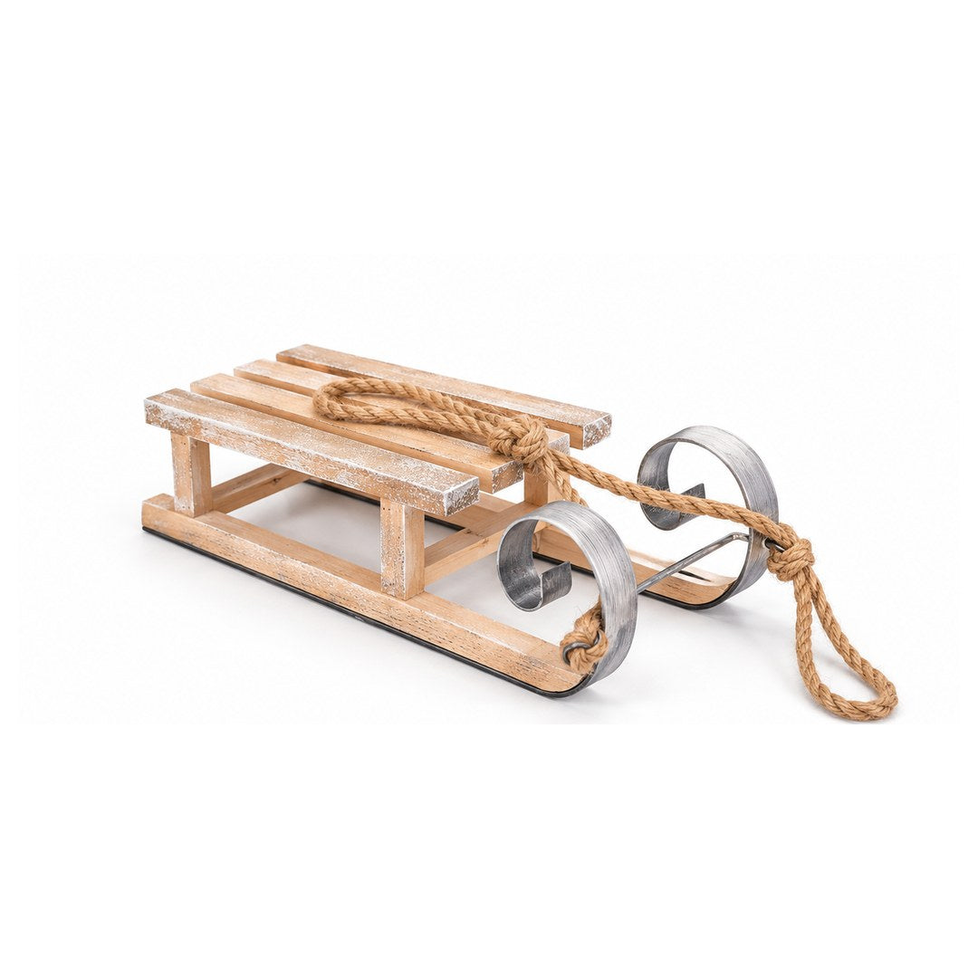 Alpine Lodge Decorative Wooden Christmas Sled – Fir Wood