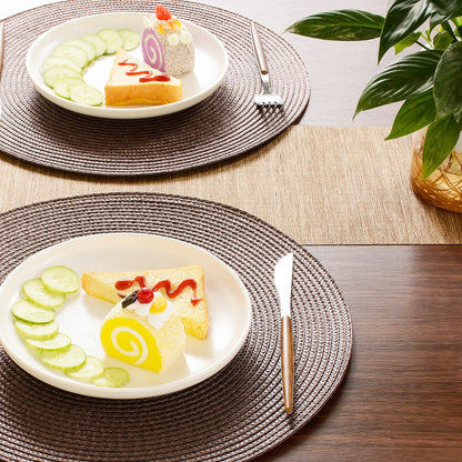 2-Pieces Round Braided Placemats Table Mats for Dining Tables 38cm