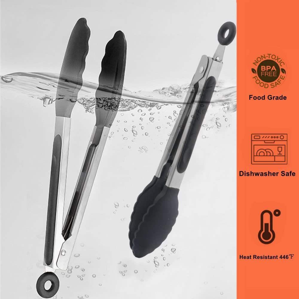 Danny Home 3-Pieces Stainless Steel Kitchen Tongs Set