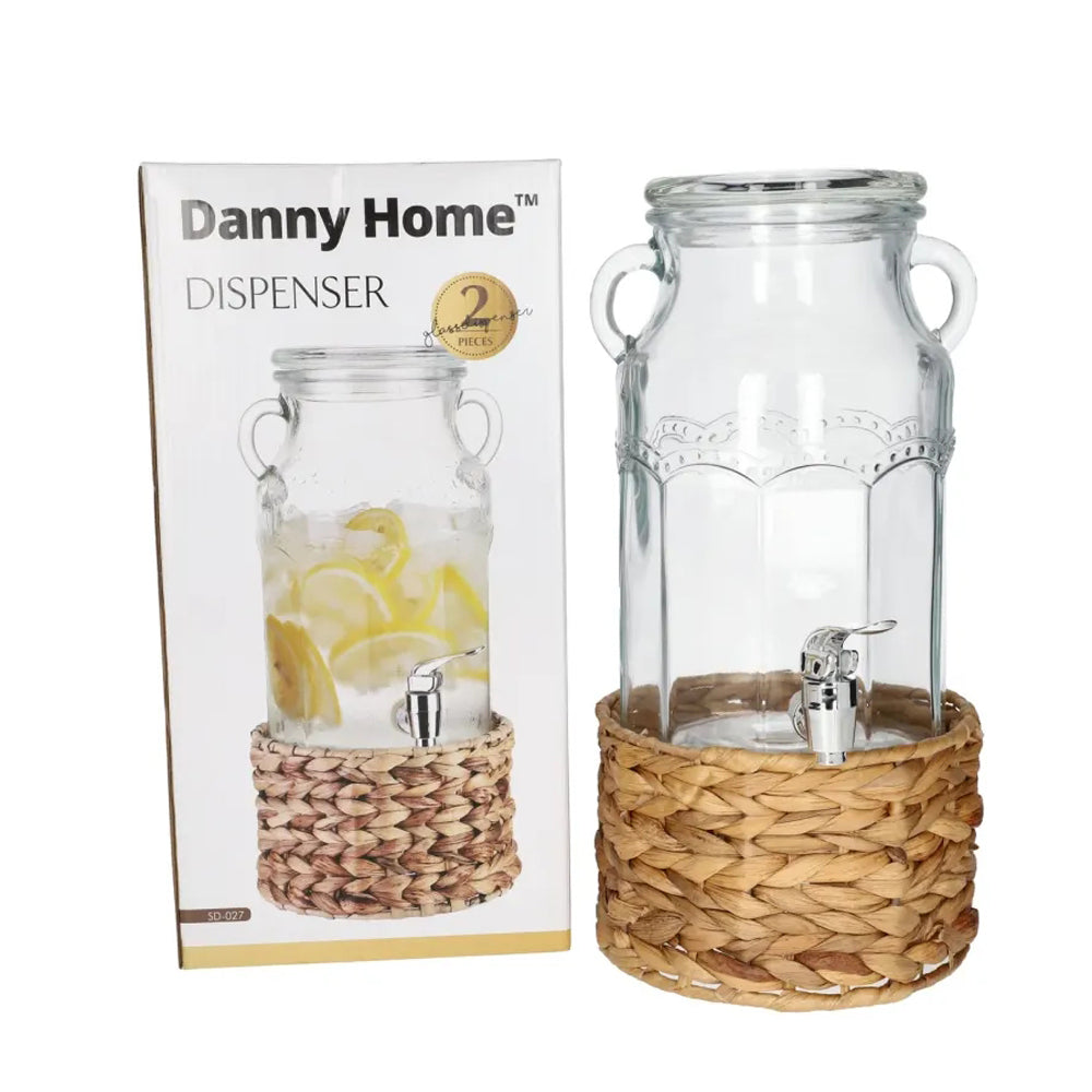 Danny Home Dispenser with Tap & Woven Stand 3100ml