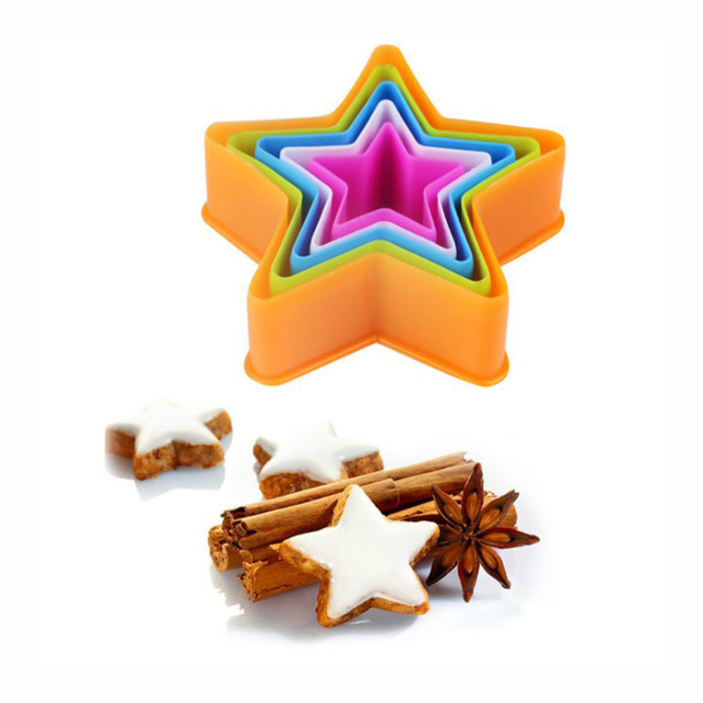 5 Pcs shapes Plastic Cookie Cutter Mold Set