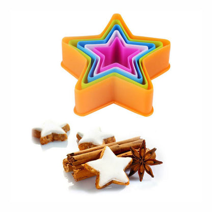 5 Pcs shapes Plastic Cookie Cutter Mold Set