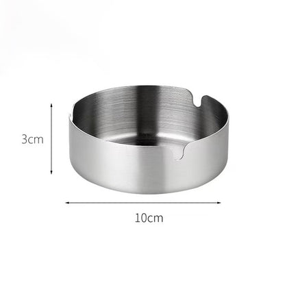 Stainless Steel Cigarette Ashtray Silver – 10 cm HY079-10