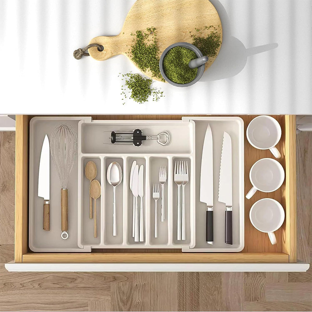 Expandable Drawer Organizer – Adjustable Cutlery & Utensil Storage