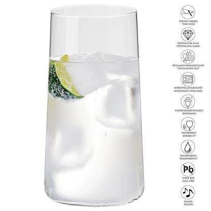 Danny Home 4-Pcs Tall Tumbler Glasses 500-ml