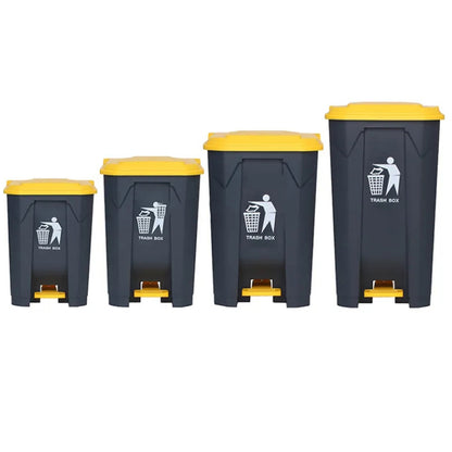 20/30/50/80/100-Liter Heavy-Duty Plastic Foot Pedal Operated Trash Can with Lid