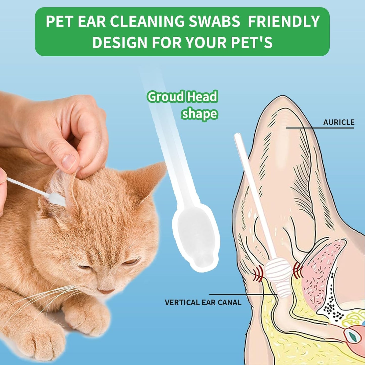 Ipek 55-Pcs Cotton Pet Ear Cleaning Buds 8-cm